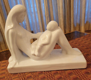 Haeger Mother & Child ceramic statue DNC