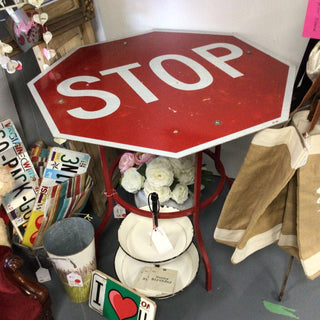 C-Stop Sign Metal Table