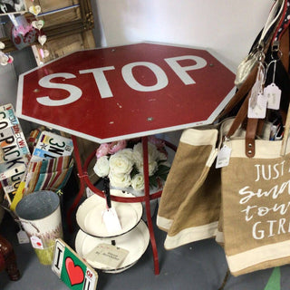 C-Stop Sign Metal Table
