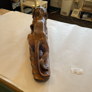 Hand carved vintage lion 20x8x5