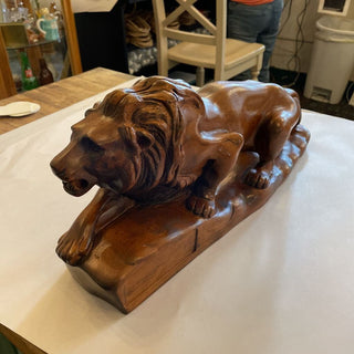 Hand carved vintage lion 20x8x5