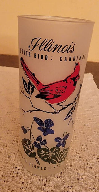 Illinois State Bird Cardinal Glass DNC