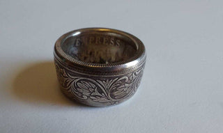 Rupee Coin Ring - India 1862 - 1901 Empress Victoria Silver British Coin - Size 6