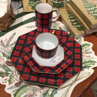 Thornberry Maxwell plaid serving set 7 pieces