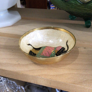 DS-Brass Bowl with Enameled Elephant