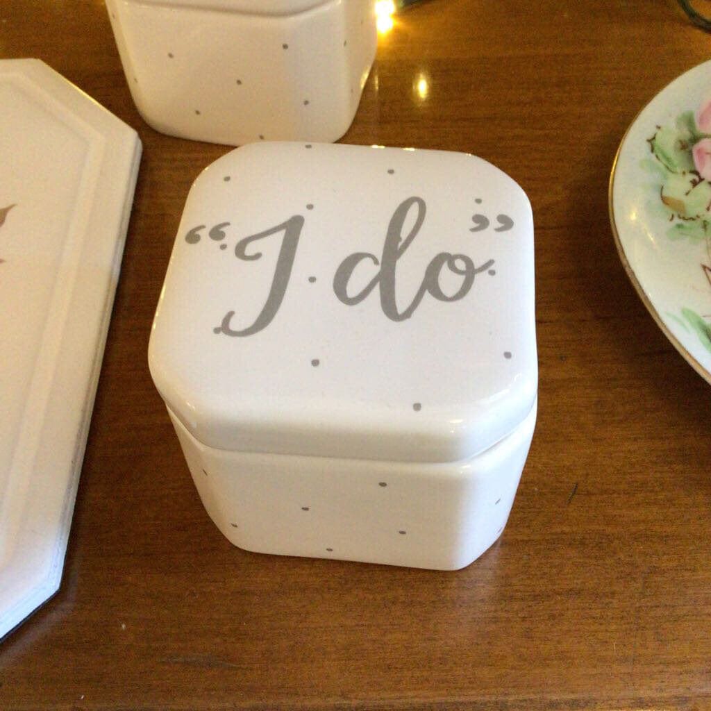 "I Do" Trinket Box + Lid - New