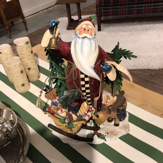 Santa with Sled and Deer Figurine