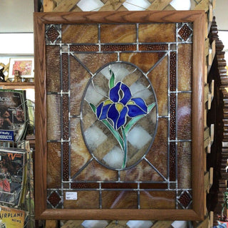 Iris stained glass window