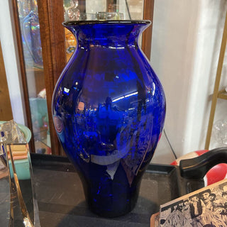 Large cobalt Blenko vase