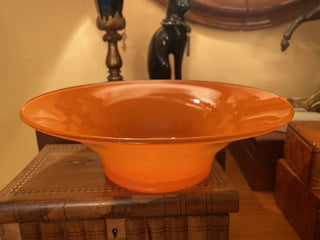 Orange fired-on glass bowl DNC
