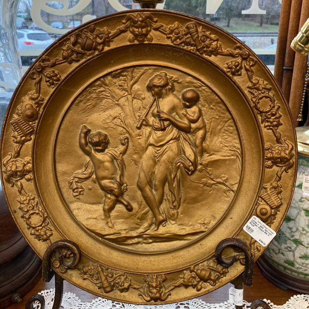 Large c. 1920 Gilt Iron Charger Plaque B& H Style