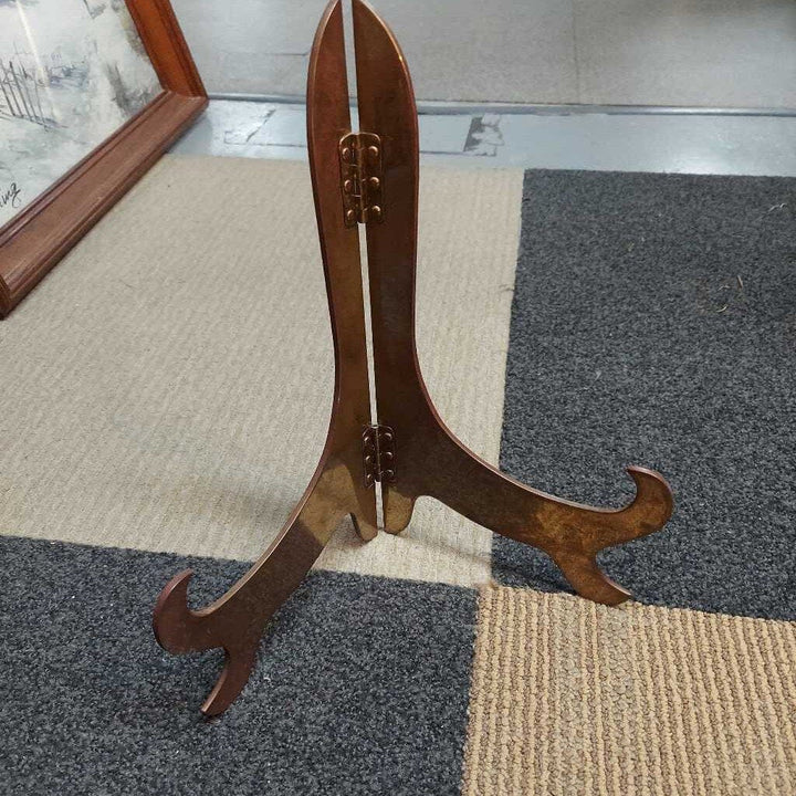 11.5" Brass Folding Display Stand Easel Vintage