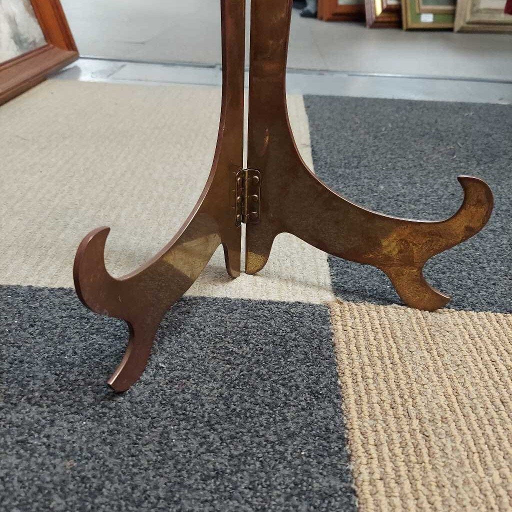 11.5" Brass Folding Display Stand Easel Vintage