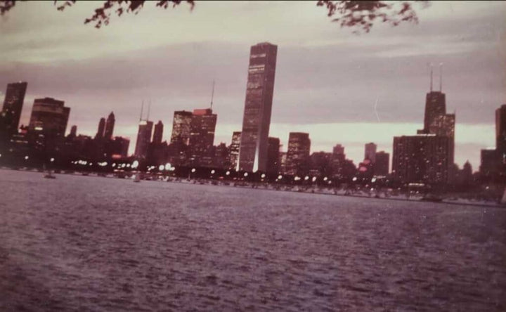 1970s Original Chicago Skyline Photograph And Frame Kodak