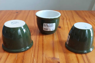 3 1/4" Hall Pottery Custard Dish - Forest green