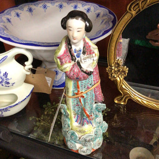 A Chinese Antique Porcelain Standing Figurine of a Lady