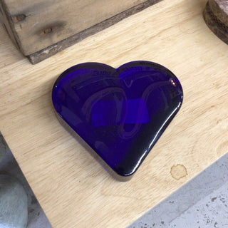 Cobalt blue glass heart