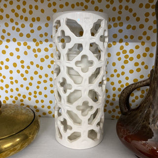 VASE White Cutout Vase/Candleholder
