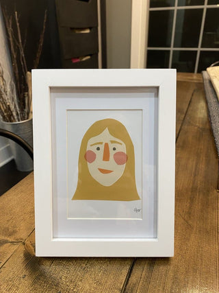 White Frame Print - Blonde Lady