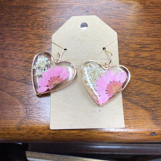 A Heart Flower Earrings