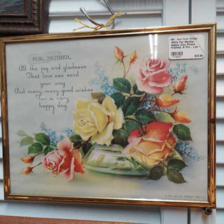 1930s "For Mother, Happy" Framed, A Pru - LesCo lithograph