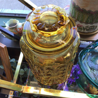Vintage amber canister
