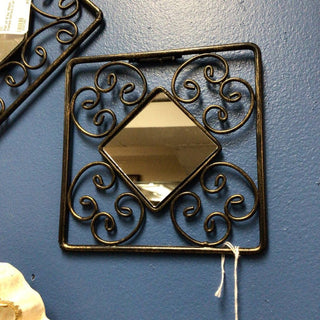 Pair of 6"sq. Metal-framed mirrors (1 of 2)