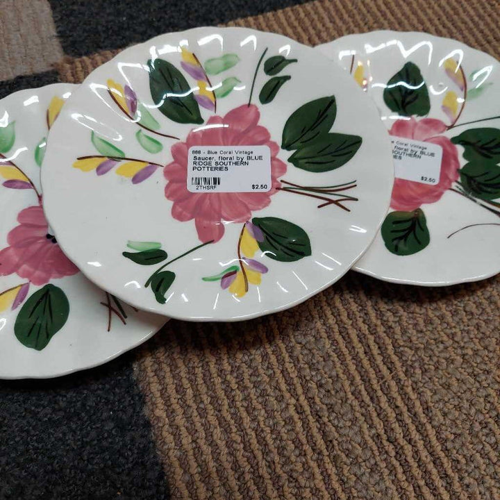 Saucer, floral by BLUE RIDGE SOUTHERN POTTERIES