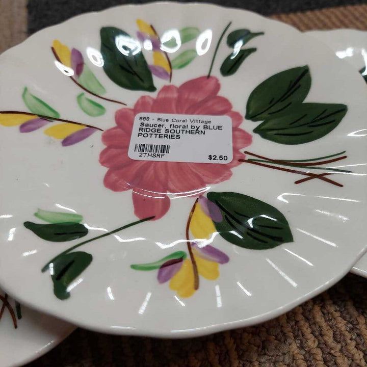 Saucer, floral by BLUE RIDGE SOUTHERN POTTERIES