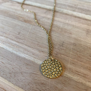 Necklace-Hammered Gold Pendant