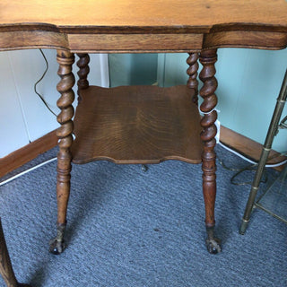 Oak Clawfoot Dbl. Tiered Parlor Table