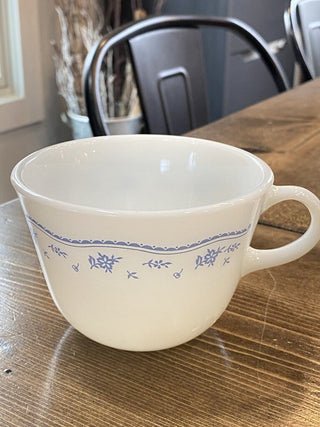 11pc Pyrex Milk Glass Morning Blue Cups
