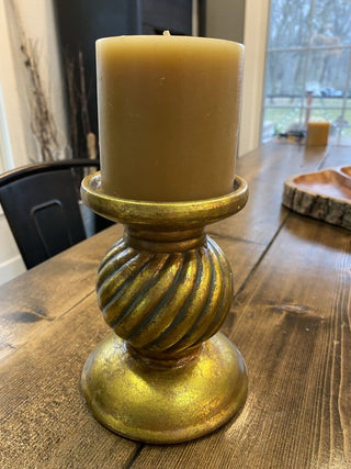 Gold Candle Holder w/Candle