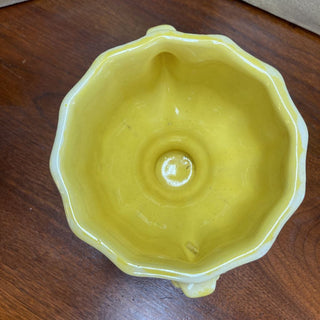 Vintage Yellow Pottery Planter