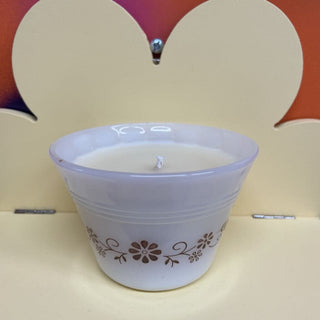 Ice Cream Truck Memories-Hand Poured Beeswax Candle in Vintage Dynaware Custard Bowl 2.33"H, 3.5"W