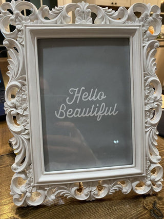 White enamel decorative frame