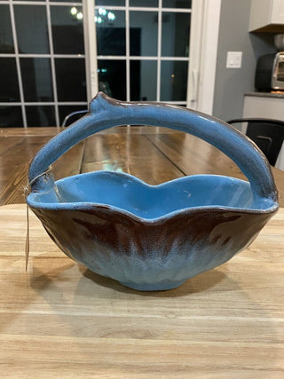 Blue Ceramic Basket- Italy