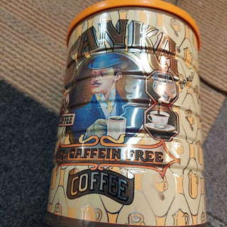 6.5" Sanka Coffee Tin, 1981. Victorian Design.