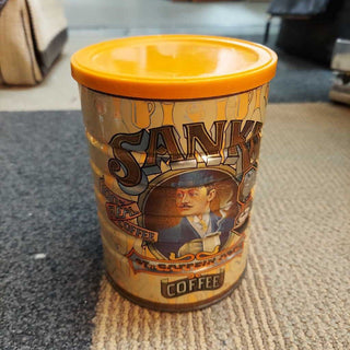 5.5" Sanka Coffee Tin, 1981. Victorian Design.