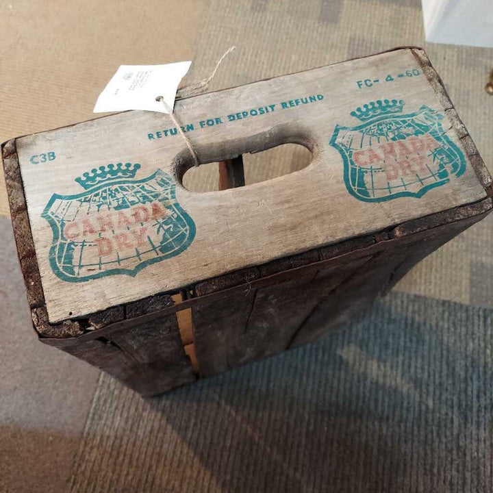 1960 Canada Dry Wooden Soda Bottle Divided Crate Carrier