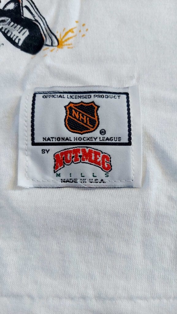 FIRM - 1990 CHICAGO BLACKHAWKS t-shirt small(S) NHL - NUTMEG MILLS - By Artist JACK DAVIS - NOS W/tag