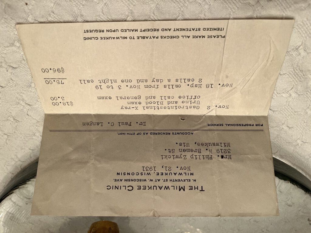 Relief Dept. paperwork, 1923