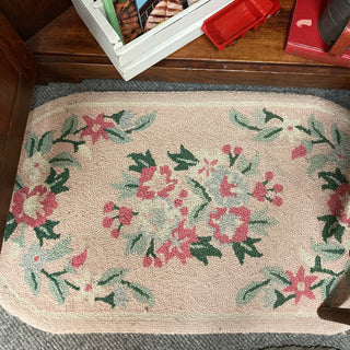 Pink hooked rug (40x22 inches)