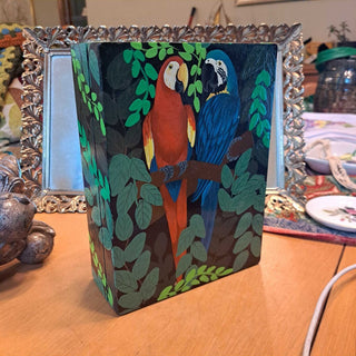 Painted parrot box