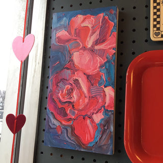 Original Oil Painting Pink Flowers 6874