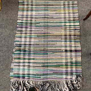 Beautiful runner rag rug, 65x24-1/2 inch