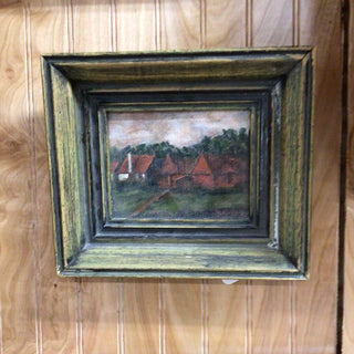 Red Houses I Framed Painting 8x7"