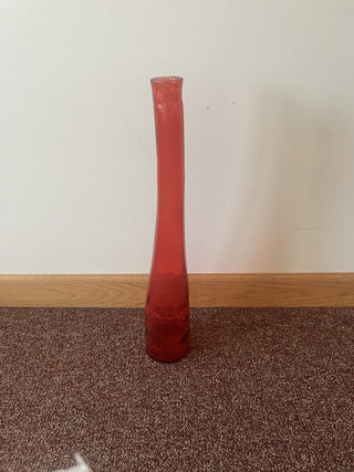 Groovy Vase- H 23 " Large Orange