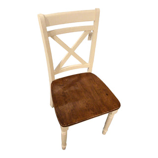 Distressed X-Back Wood Chair, Firm!