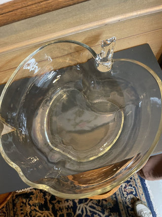 Hazel Atlas Large Apple Clear Glass Bowl